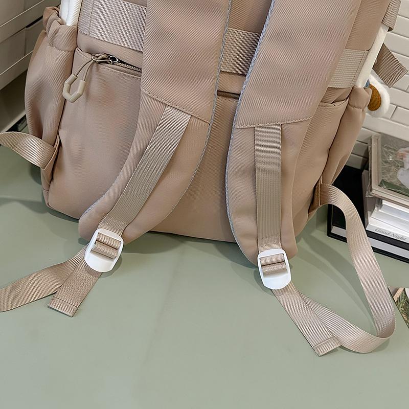 Color Block Large Capacity Junior High School Student Women's Backpack