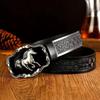 Luxury Design Floral Embossed Belt Running Horse Buckle Rodeo Outfit Waist Strap  For Men Woman