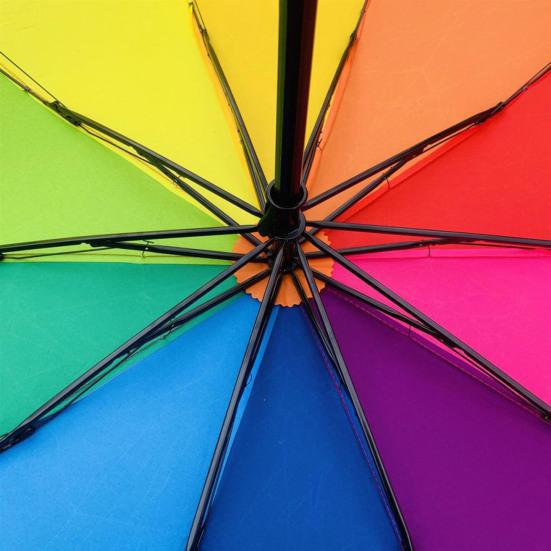Yousheng Extra Large Rainbow Folding Umbrella Sun Blocking UV Protection Umbrella Waterproof Windproof 10 Ribs Kids Adults Sun Rain Umbrella