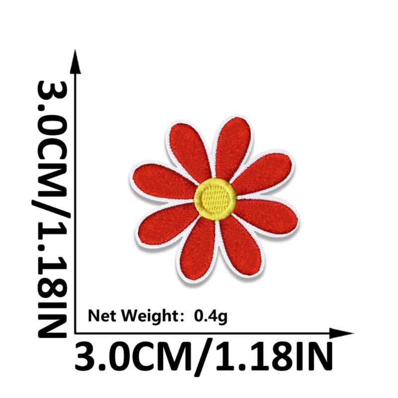 36Pcs Flower Fabric Iron On Patches Adhesive Embroidery Appliques For Garments