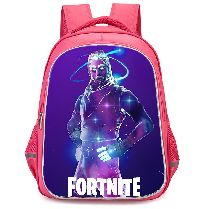 16-Inch Fortnite Cartoon Backpack with Double Zipper Design, Ergonomic Spine Protection, Suitable for Boys & Girls Aged 5-8