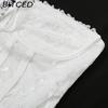 BITCED Spring Women's Solid-Color Slim-Fit Streetwear Off-Shoulder Wrap-Top with Backless Design