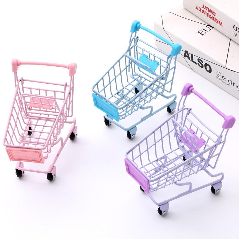 Desk Organizer Cart Cute Miniature Shopping Trolley Mini Shopping Cart Mini Small Shopping Cart For Office Theme Parties