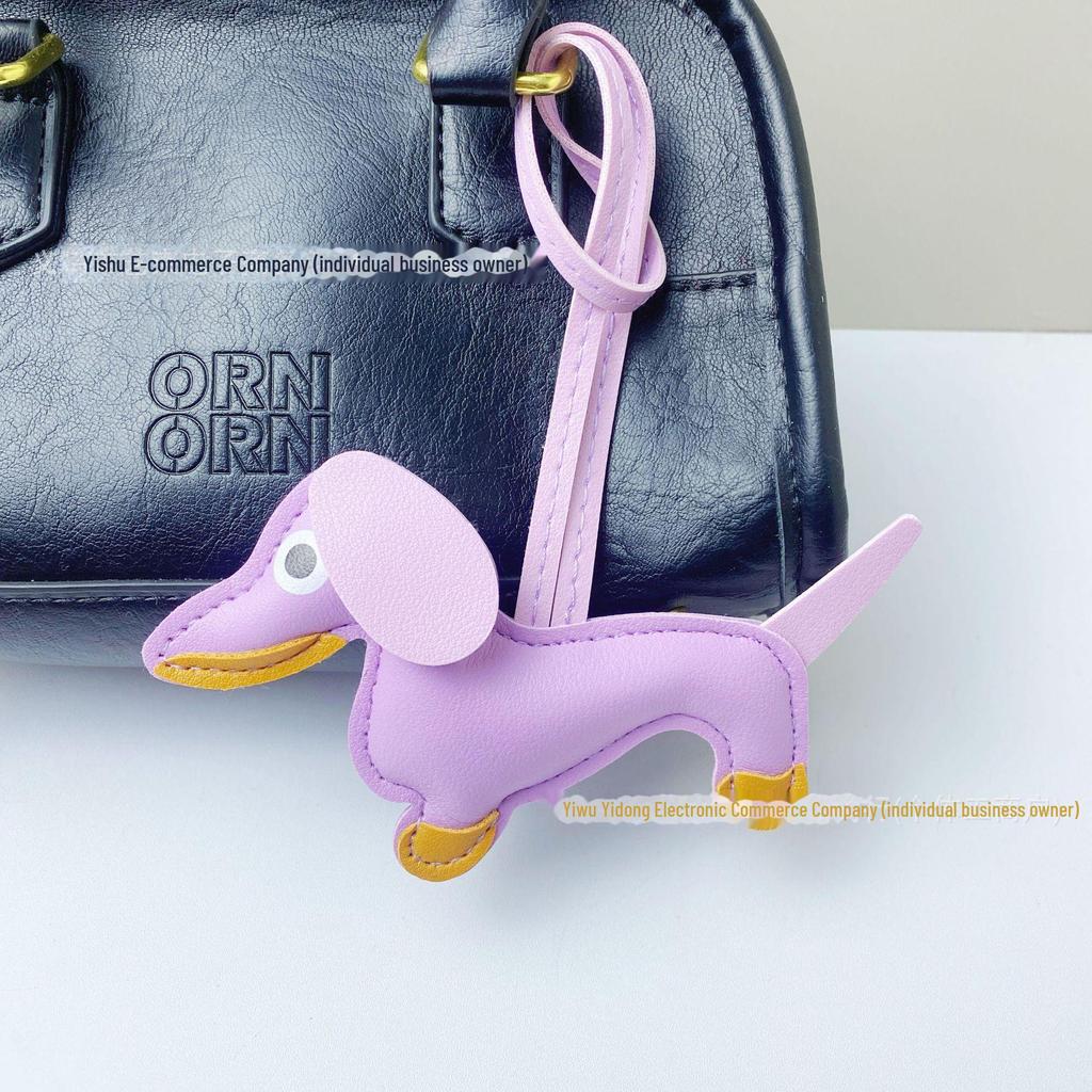 Dackel-Schlüsselanhänger aus PU-Leder: Niedliches grenzüberschreitendes Autozubehör und kreatives Taschenornament.