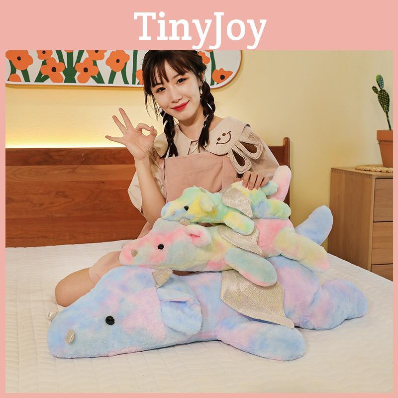 Colorful Small Dragon Plush Toy Pillow Tie-dye Dinosaur Doll Plushie Wholesale Gift