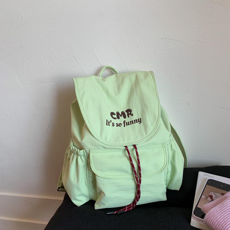 

2025 summer new Korean version backpack large capacity waterproof leisure lightweight fitness sports travel small backpack зелёный