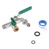 Upgrades Double Outlet Garden Tap Set Stainless Steel Valves Hose Fitting Double Spout Metal Garden Faucet for Outdoor
