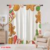 2pcs,2D Plane Printing Light Filtering Curtains Christmas Cookies Gingerbread Sweets (2) Polyester Woven (without Rod) Outdoor