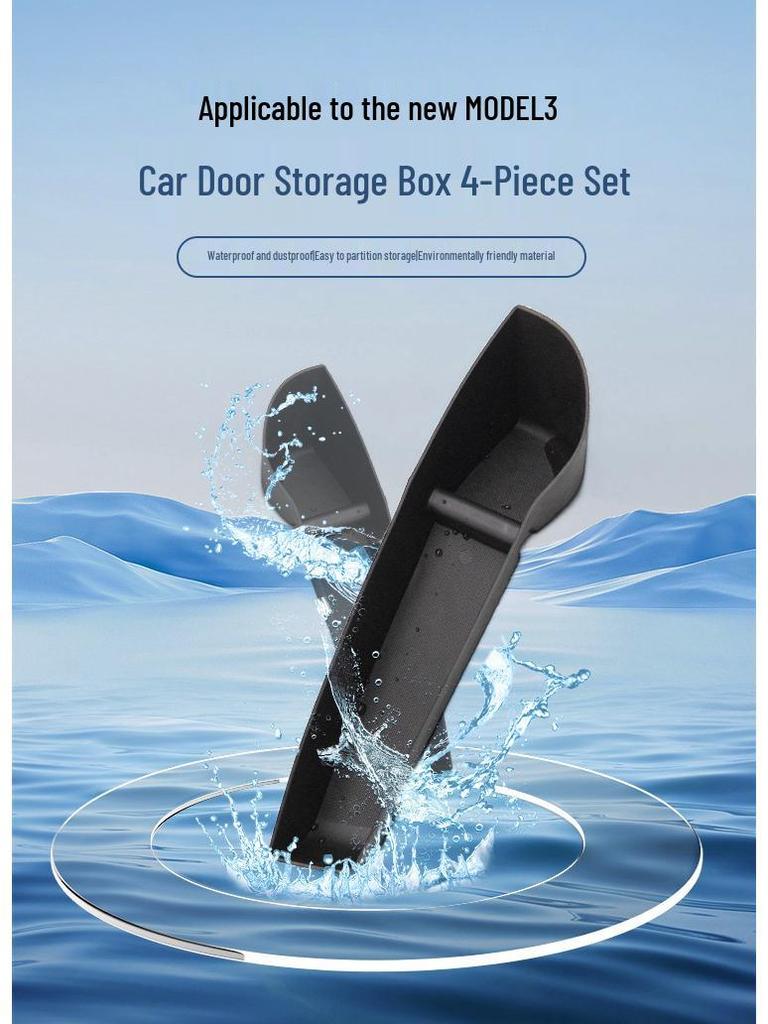 Upgraded 4-Piece TPE Waterproof Storage Box Set for Tesla Model Y