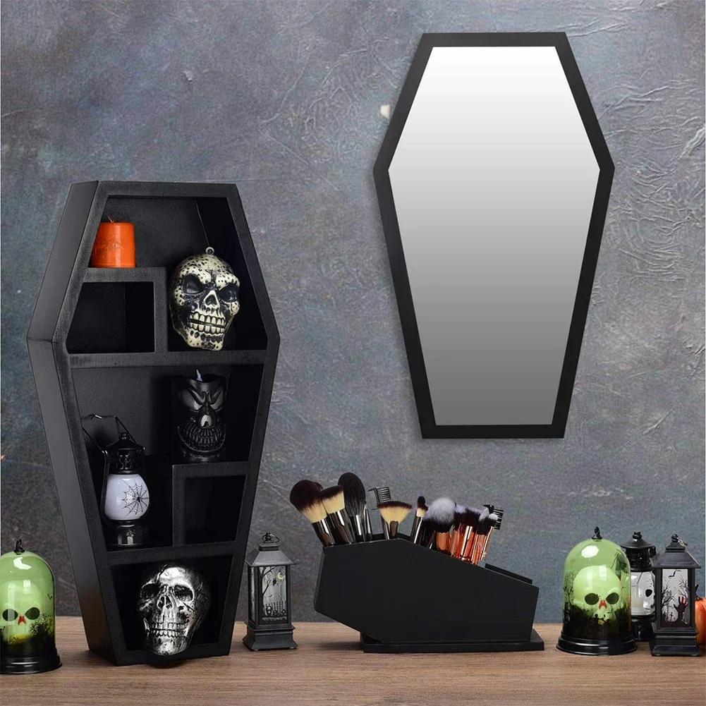 Halloween Gothic Decorative Coffin Racks Desktop Candy Box Horror Ornament Shelf Durable Storage Organizer Halloween Decoration