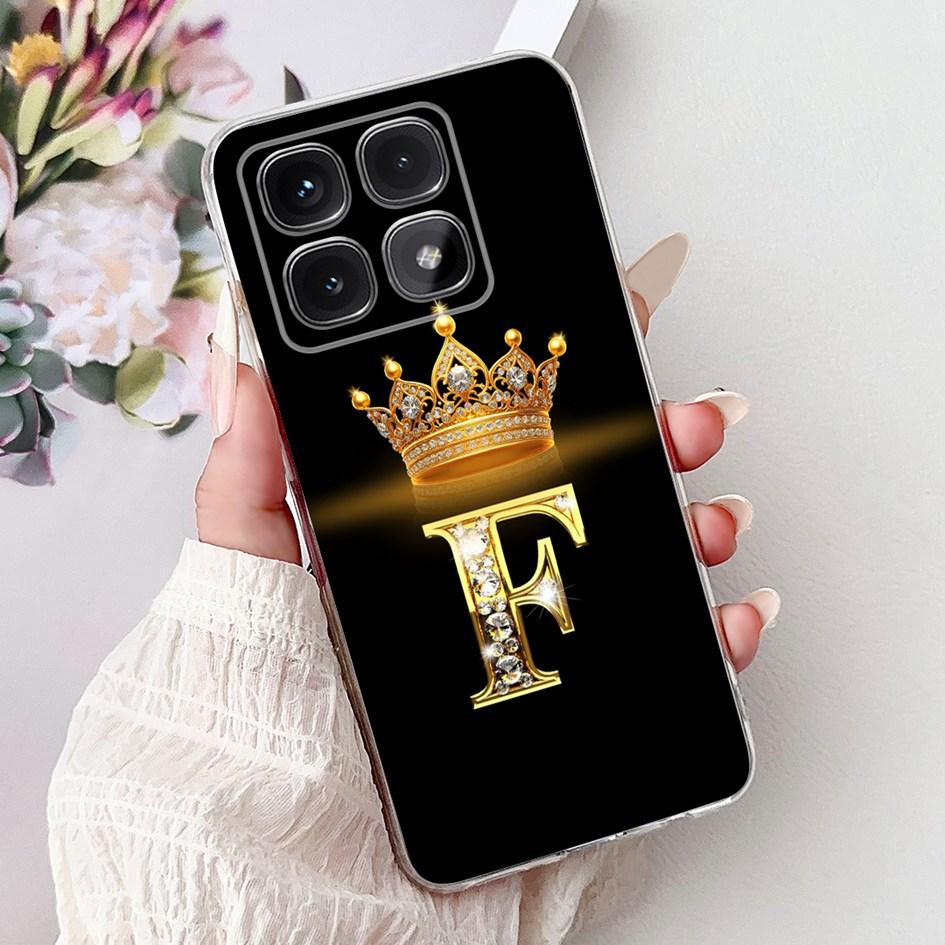 For Xiaomi 14T Pro 5G Case Luxury Crown Letters Soft Silicone Couple Phone Cover For Xiaomi 14T Mi14T 14TPro 2024 Protect Shells