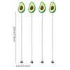 4Pcs Silicone Fruits Head Stainless Steel Stirring Rod Long Handle Cocktail Drink Mixing Sticks Mixer Barware Muddler Bar Accessories