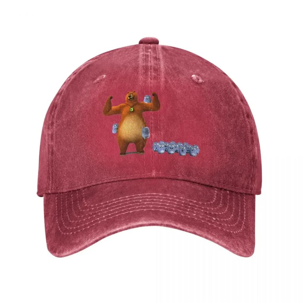 Vintage Happy Tabodi And Grizzy Baseball Caps Unisex Distressed Denim Headwear Cartoon Outdoor All Seasons Travel Hats Cap