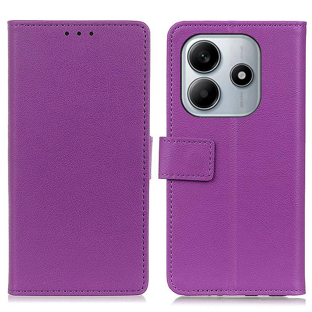 

For Xiaomi Redmi Note 14 5G Case PU Leather Stand Wallet Phone Cover Purple