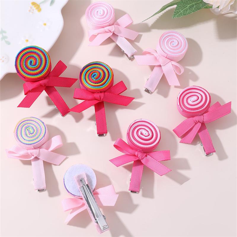 2 Bucăți Clipsuri de Păr Fundiță Pirat Dulce Drăguț Spirală Bomboană Agrafe de Păr Agrafe cu Panglică Pentru Fete Accesorii de Păr Coafură