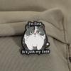 Broche Épingle Visage de Chat de Dessin Animé Avec Design Hilare « Ça Va, C'est Juste Mon Visage » Épingle Émaillée Pour Accessoire de Mode Cadeau