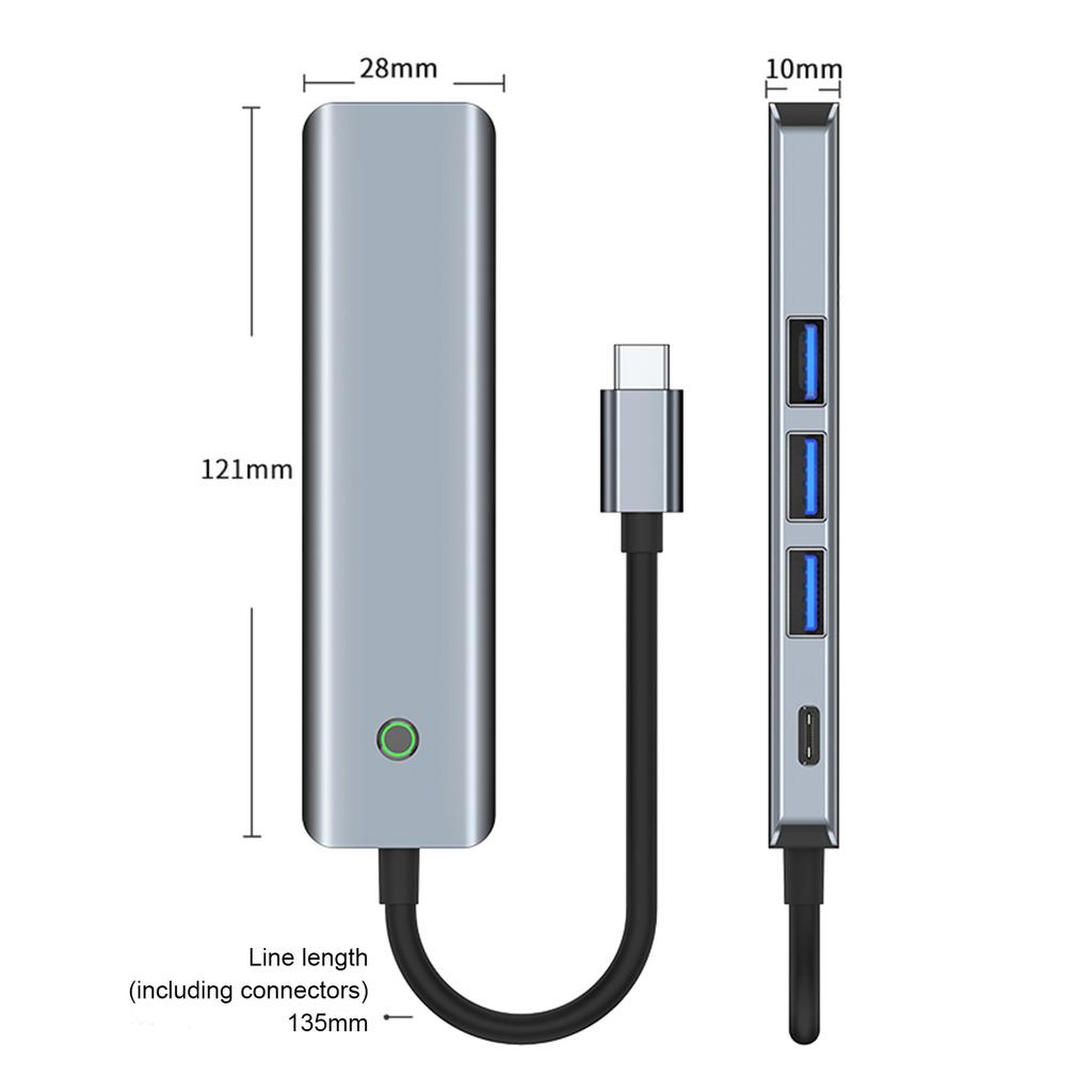 5 In 1 TYPE-C USB3.0 HDMI PD100W Interface Hub Adapter Dock for MacBook iPad Pro
