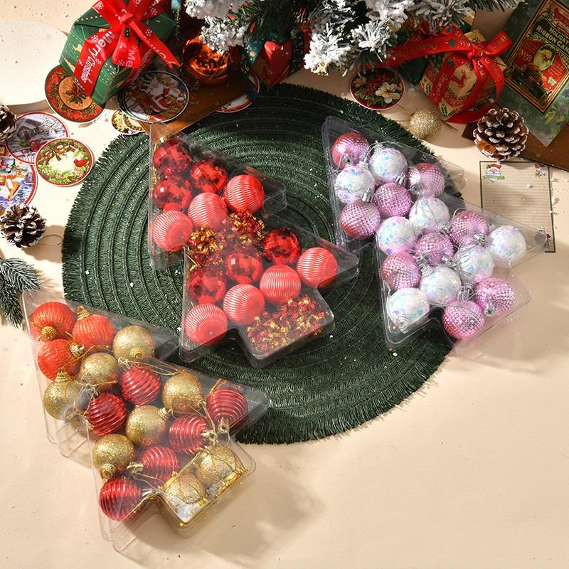 17Pcs 4CM Christmas Balls Christmas Tree Ornaments Hanging Xmas Tree Pendants Party Home Decor 2025 New Year Navidad Gifts Decor