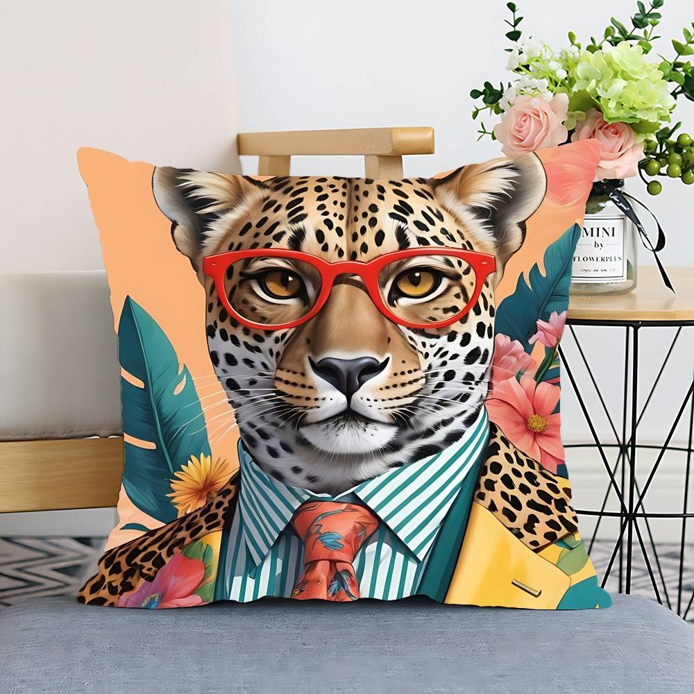 Fashion Wreath For Leopard PillowCase Elegant Couple Home Living Room Bedroom Decorative Rectangle Pillowcase Sofa Cushion Cover