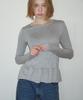 RONRON Pendant Ruffle Layered Slim Long Sleeve Gray
