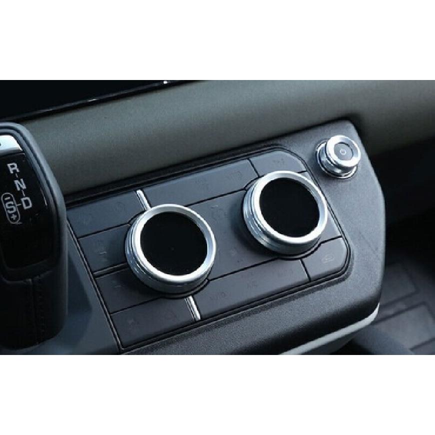 For Defender 110 - Silver Aluminum Central Console Ac Knob Cover Trim 3X