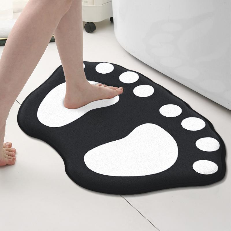 

Мультяшный впитывающий коврик для пола, коврик для двери ванной комнаты, утолщенный коврик для душа, нескользящий коврик особой формы, грязезащитный коврик для прихожей 400MMx600MM чёрный