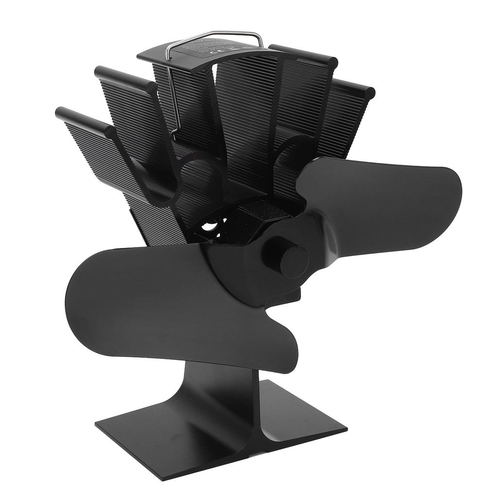2 Blade Heat Powered Wood Fireplace Fan 1200RPM 25dB Low Noise High Temperature Resistant for Home