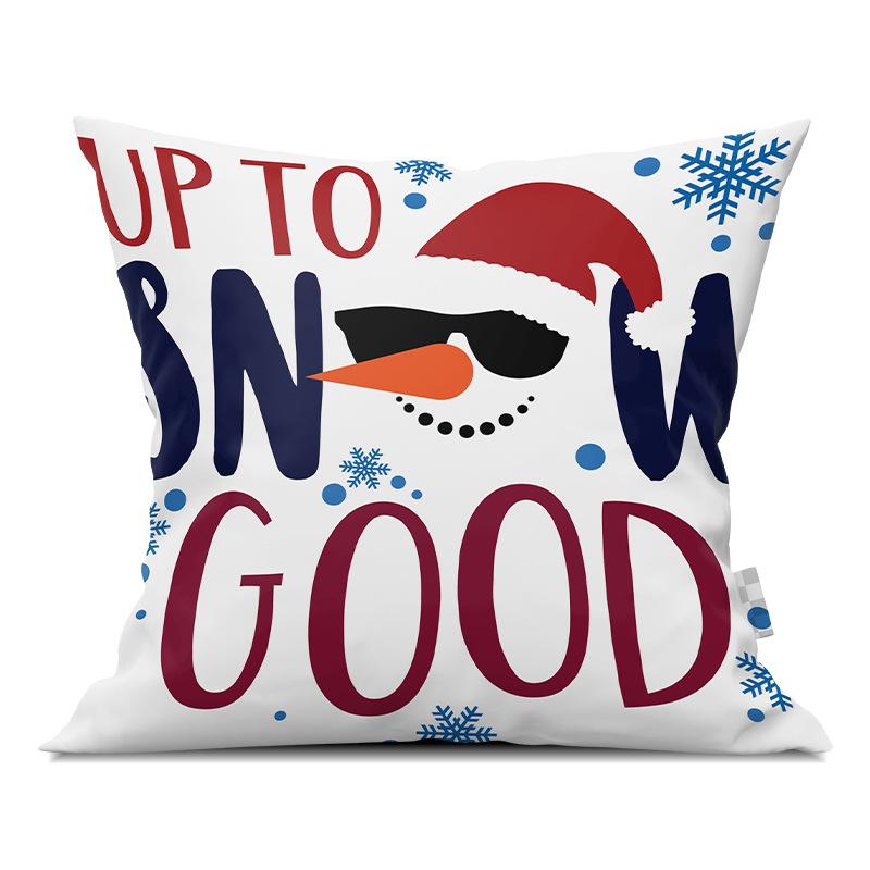 Merry Christmas Pillowcase Cartoon Printing Office Sofa Lumbar Pillow Cover for Home