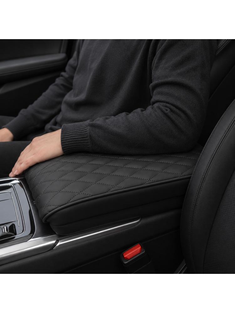 Center Console Armrest Cover Pad for, Quilted Lid Pad for Daily Driving Comfort and Wear Guard