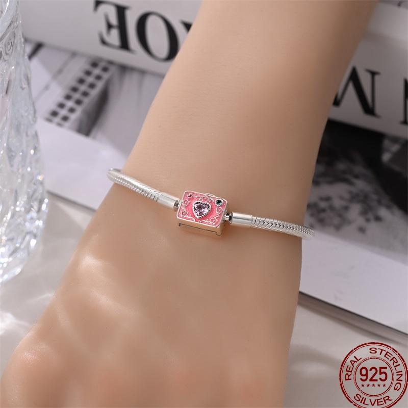100% Silver Bracelet Fit Original Design Beads Charms DIY Jewelry Making Dazzling CZ Chain Bracelet For Women