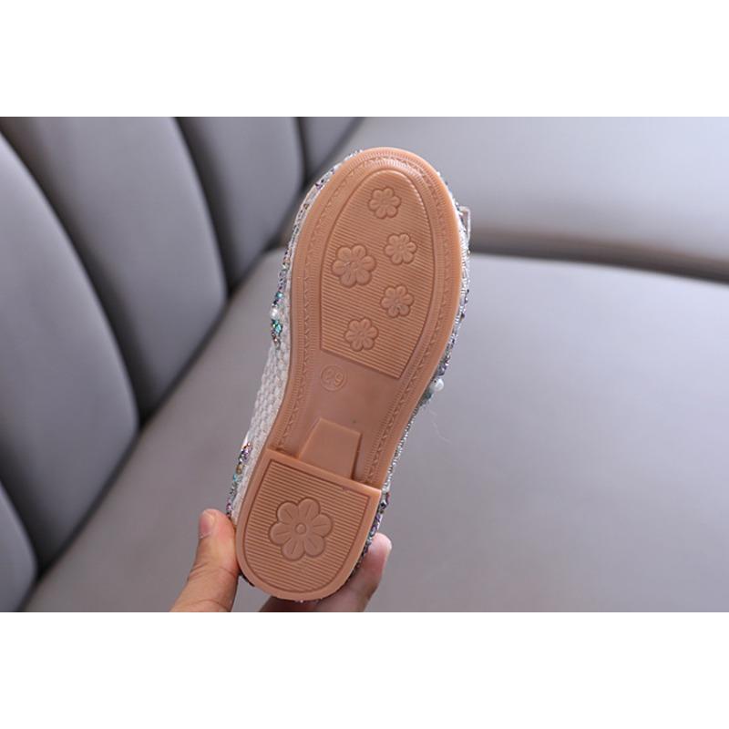 Girls' flat shoes, spring-autumn new style, colorful rhinestones & bowknot, small/medium/large children's dance shoes, performance shoes