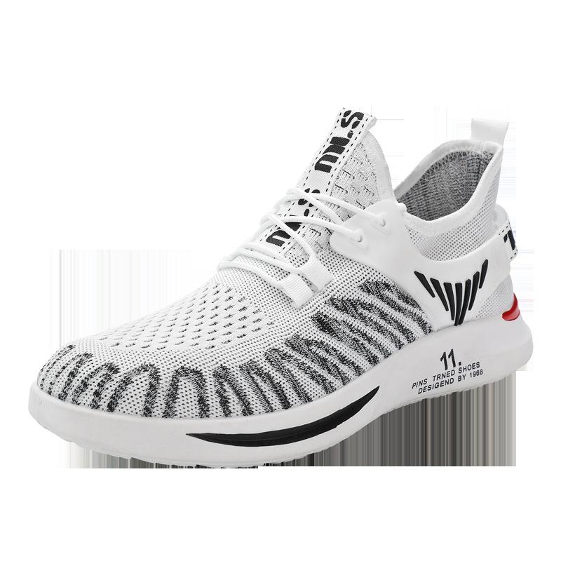 

2024 autumn new flying woven men s shoes sports casual shoes men s comfortable trend sports shoes shoes 39 белый