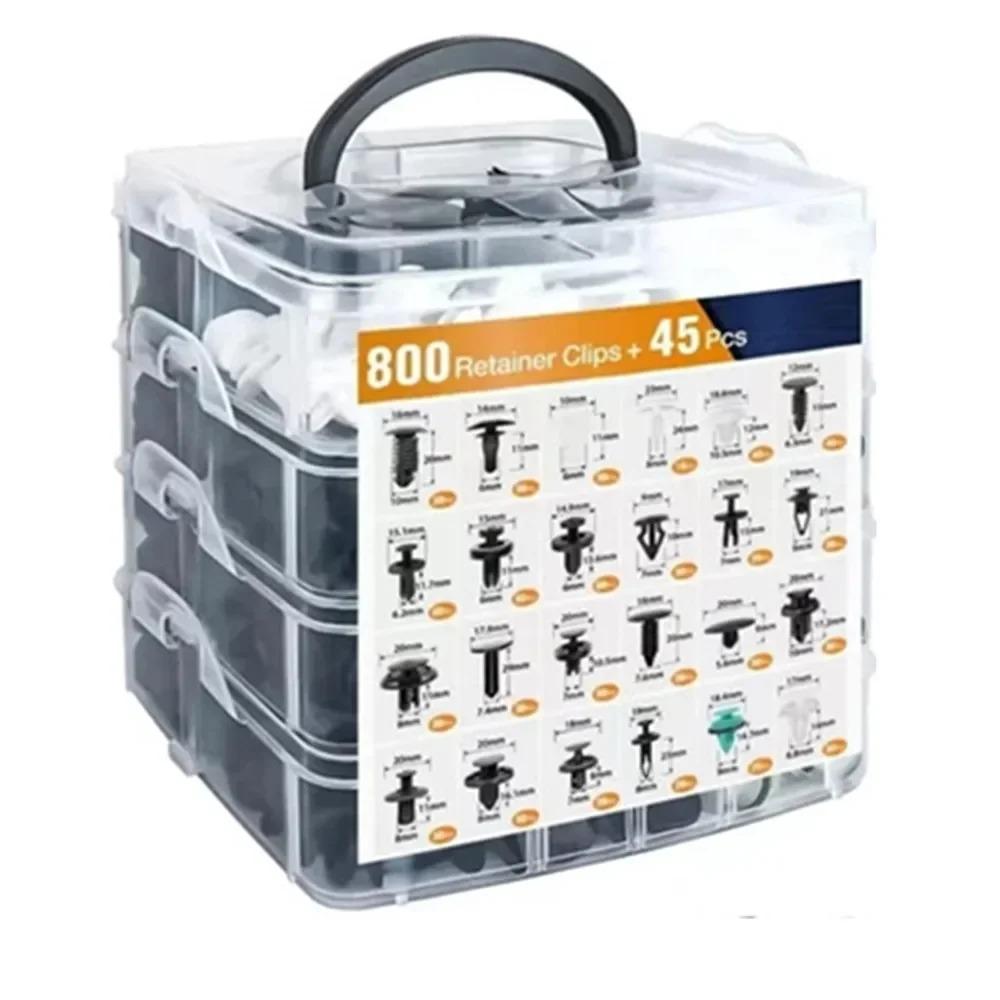 800pcs-100Pcs Kit de Clipe de Fixador de Carro Rebite de Para-lama Clipe de Plástico Fixador de Pressão para Carroceria Pino Rebite Para-choque Painel de Acabamento da Porta Reparo
