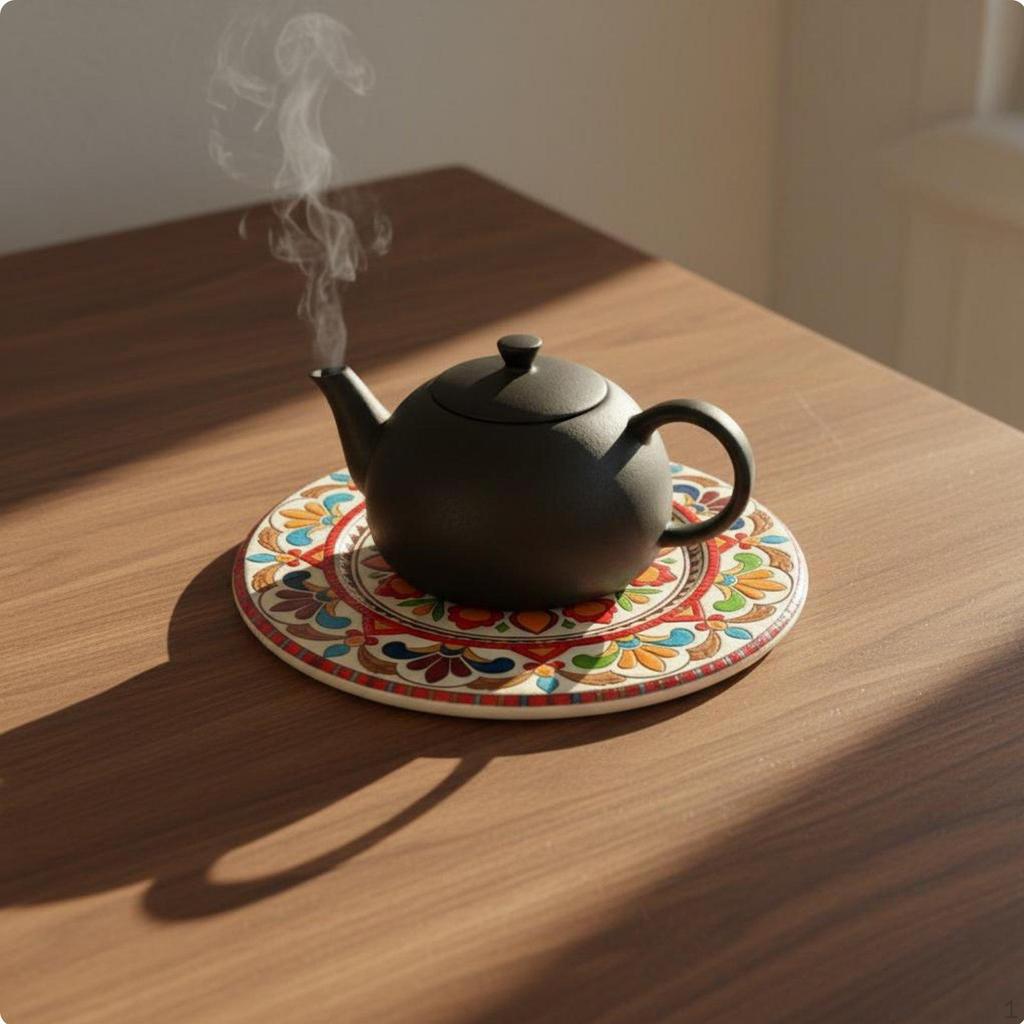 Bohemian Ceramic Coaster HeatResistant Design Cup Mats NonSlip Mandala Pattern Mat for