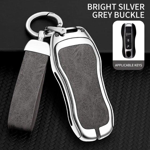 Liga de zinco carro remoto chave caso capa escudo fob para porsche panamera cayenne 971 911 9ya macan boxster chaveiro acessórios do carro