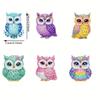 6Pcs/SetDIY Diamond Painting Keychain - Animal Owl Pattern, DIY Decoration, Diamond Kit Craft Supplies, Handmade Mosaic Painting