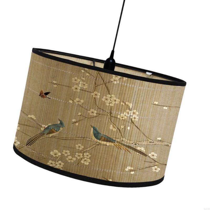 Removable Bamboo Hanging Light Shade Quick Setup Plant Theme Lights Cover Easy Mounting Suitable for Modern Interiors M4YD