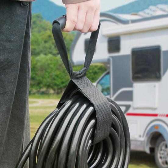 Easy-Carry Storage Strap Heavy-Duty Hook And Loop Cable Organizer Cord Carrying Strap with Handle Storage Strap for Pool Hoses Garden Hoses Extension