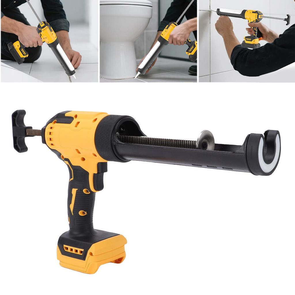 Kabellose Kartuschenpresse   Elektrisch 6-stufig Wiederaufladbar Digitalanzeige mit LED-Licht Praktisches Werkzeug zum Füllen Abdichten Reparieren Gelb