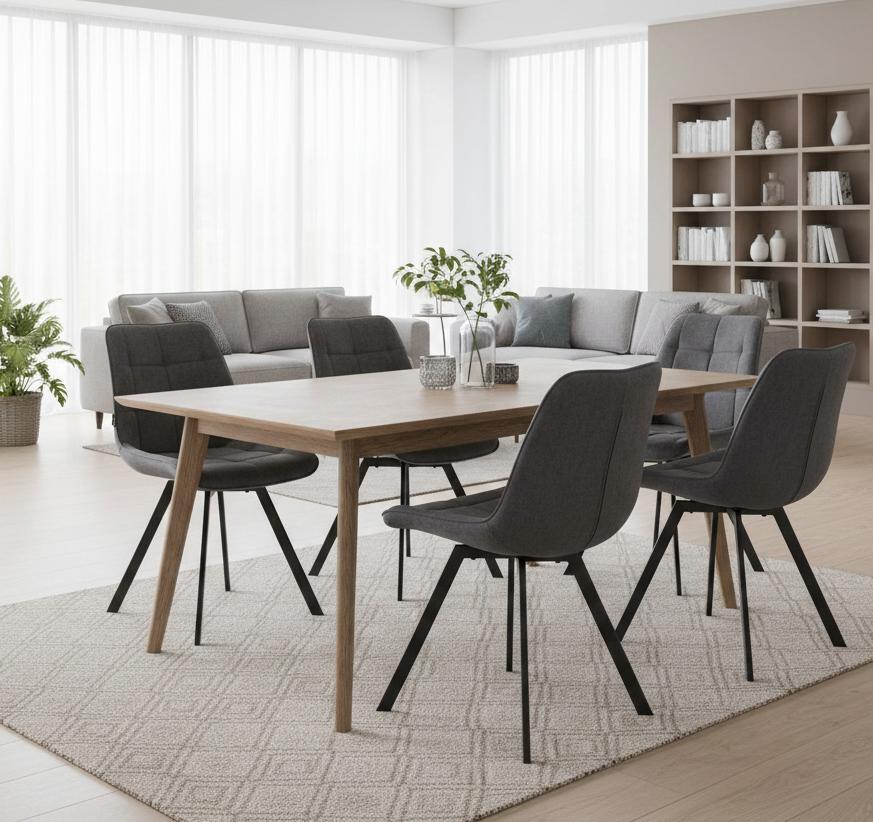 LAPO Swivel Chair Upholstered In Light Beige Fabric