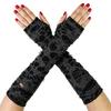 Distressed Style Punk Gloves Dark Style Hollow Out Arm Sleeves Fingerless Arm Warmers  Daily Wear