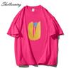 Shellsuning Summer Aesthetic Floral T Shirts Women Loose Short Sleeve Cotton Printed Tees Female Casual O Neck Vintage Base Tops