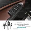 For Alfa Romeo Giulietta 940 2010 2011 2012 2013 2014 2015 2016 2017 2018- Car Window Lift Switch Soft Carbon Fiber Sticker