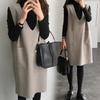 Korean Style Mid-Length V-Neck Vest Dress Set for Autumn/Winter - Two-Piece Casual Fashion