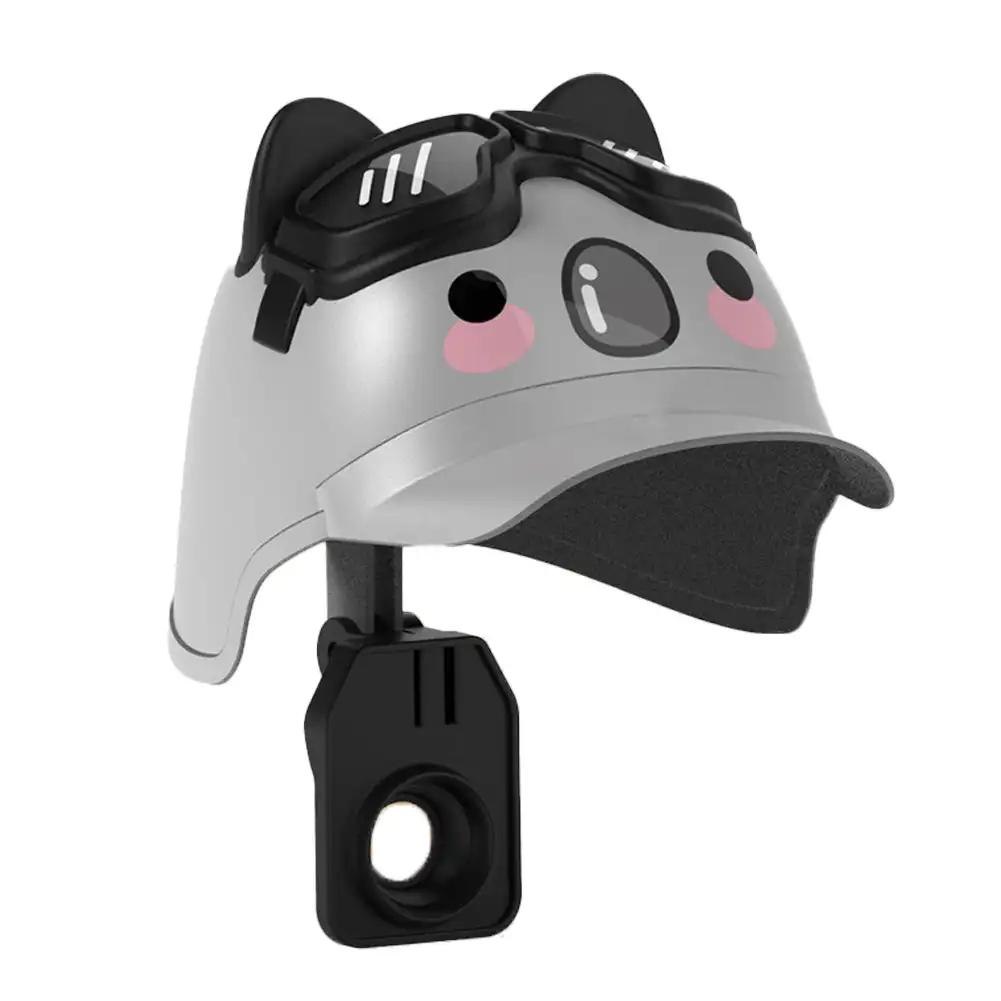 

Мультяшный маленький шлем для мотоциклиста, держатель для мобильного телефона и держатель для телефона для навигации на электровелосипеде, водонепроницаемый солнцезащитный козырек серый