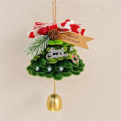 Árbol de Navidad hecho a mano, decoración creativa para espejo retrovisor de coche, árbol de Navidad tejido a mano.