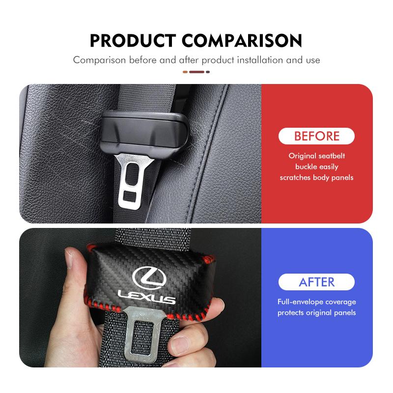 Car Seat Belt Buckle Cover Leather Protector Anti-collision Case For Lexus RX350 IS250 IS200 GS300 LX570 RC350 UX250h ES350