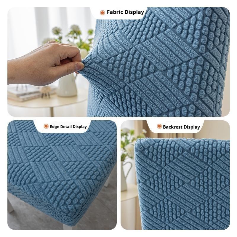 Chair Cover Universal Four Seasons Dining Table Stool Cover Backrest Integrated Protective Cover Knitted Elastic Chair Cover