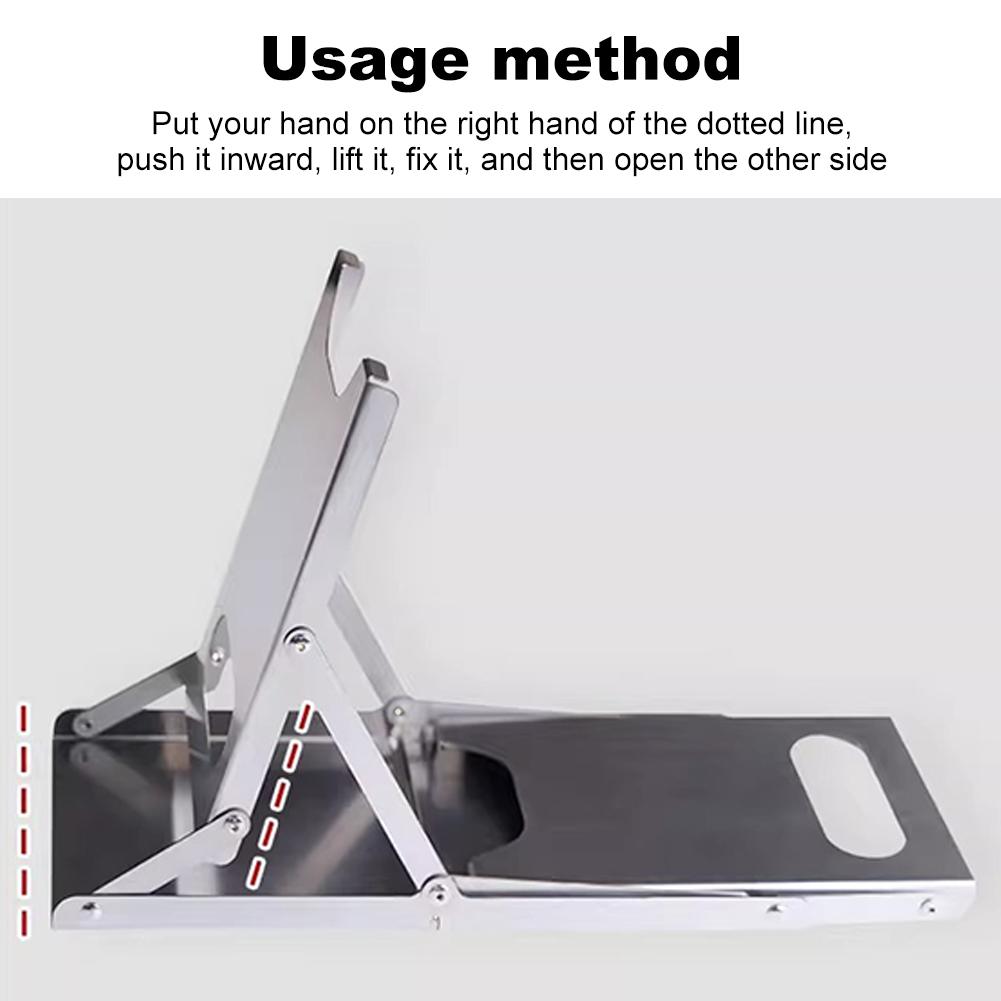 Kompakter Campingtisch aus Edelstahl Faltbarer Campingtisch zum Kochen Strand Wandern Reisen Angeln