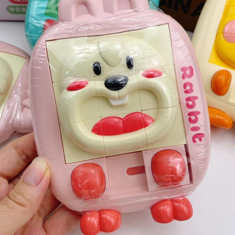 Cartoon Dinosaur Slide Puzzle Game Huarong Road Puzzle Board Educational Smart Logic Board Game for Children Ages 2-6 Travel Toy